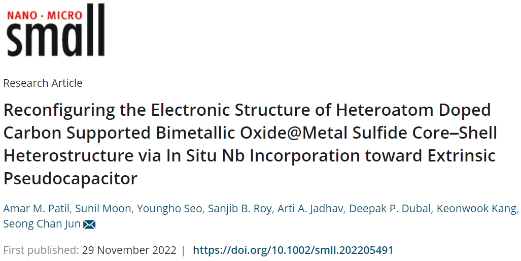 ​延世大学Small：Nb-CMO4@CxSyNC电极助力FQSCs