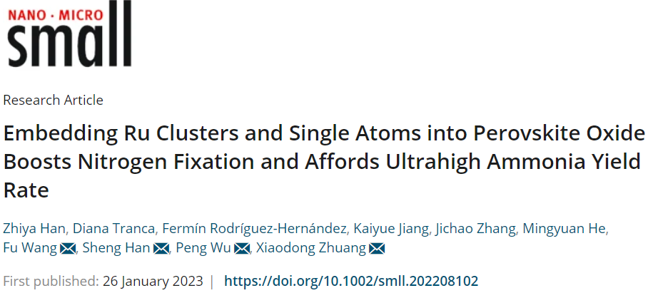 ​上交/华师/上应大Small：嵌入Ru团簇/单原子的LaMO促进固氮并实现超高氨产率
