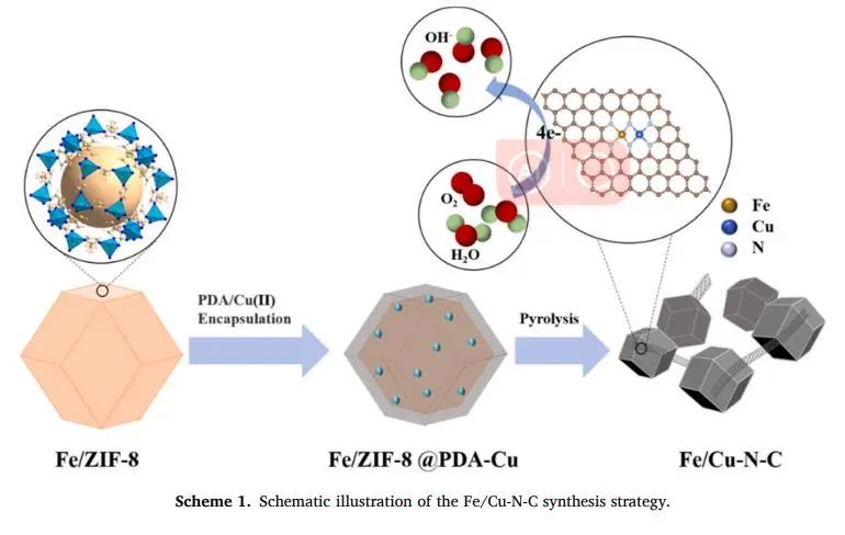 ​中南/湖南师大Carbon：原位生长的碳纳米管连接 Fe/Cu-NC 多面体用于锌空电池