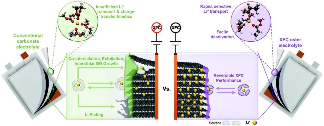 AEM：合理设计电解液减轻快充锂离子电池中的石墨剥落和析锂