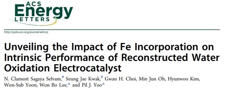 ACS Energy Lett.: 追踪溯源，揭示Fe掺入对重构水氧化电催化剂内在性能的影响