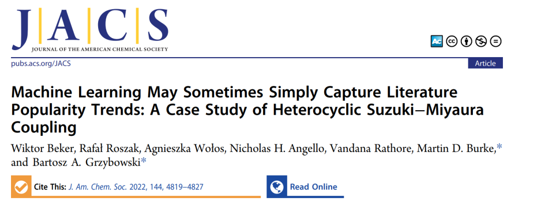 JACS: 人间清醒！基于文献数据的机器学习模型真的靠谱吗？