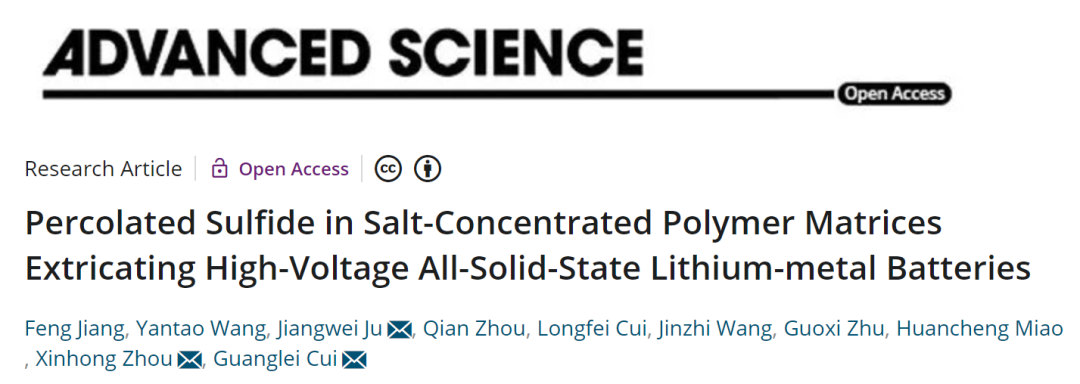 崔光磊/周新红/鞠江伟：最新Advanced Science！