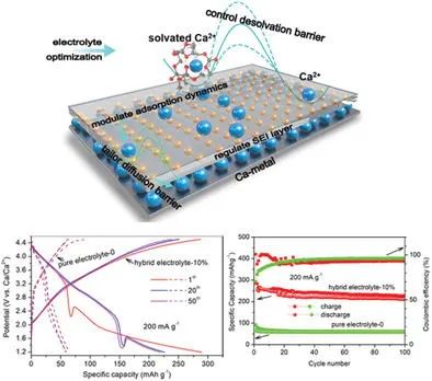 王成新/田非AFM: 显著增强钙金属电池存储能力的电解液优化和相间调节
