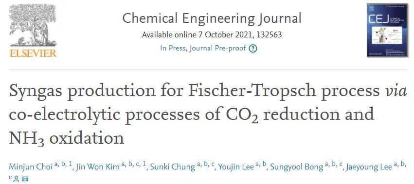 Chem. Eng. J.：新工艺！CO2RR耦合AOR用于生产合成气