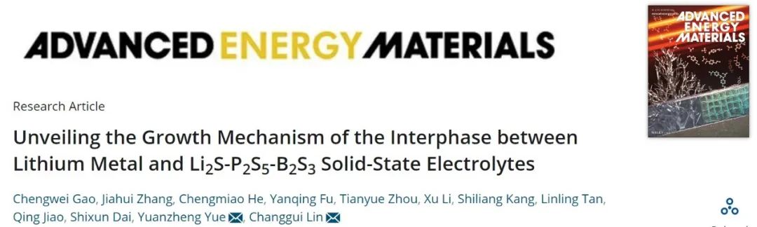AEM：揭示锂金属和固态电解质间界面的生长机制
