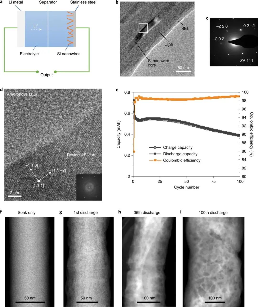 三单位联发Nature nanotechnol.: 冷冻电镜立功！揭示SEI向Si负极内部的逐渐生长导致容量衰减