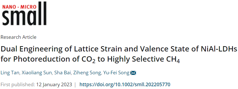 北化工Small：NiAl-LDH-S2助力高选择性光还原CO2为CH4