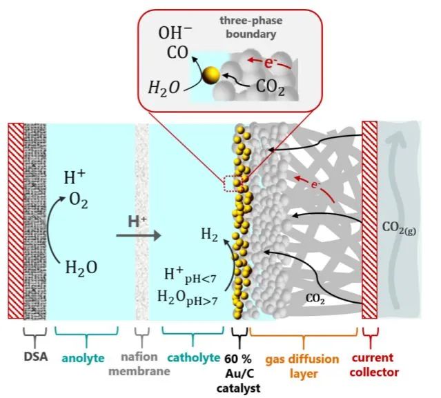 Nature子刊：金气体扩散电极上CO2高效和高选择性还原为CO