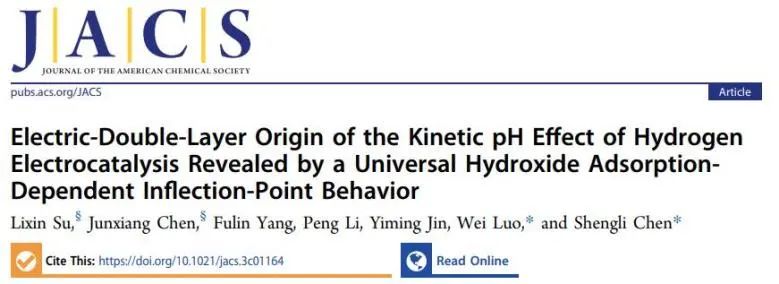 陈胜利/罗威JACS：探究氢氧化物吸附依赖的拐点行为，揭示氢电催化动力学pH效应的电双层起源