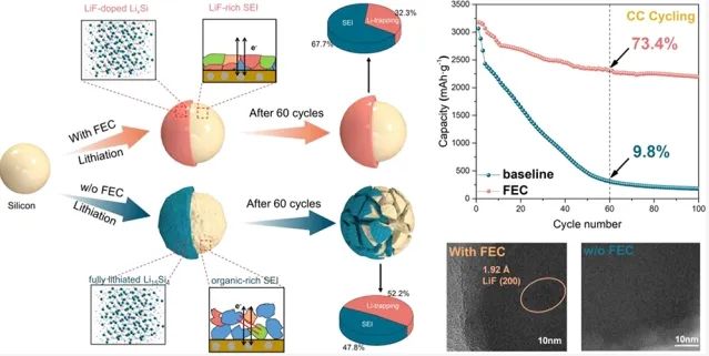 郑洪河团队ACS Energy Lett.：氟代碳酸亚乙酯在抑制锂离子电池硅负极中锂捕获的新见解