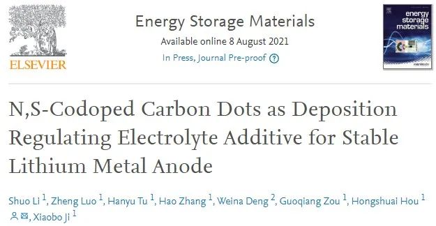 电池顶刊集锦：Nat. Commun./AM/AEM/AFM/Nano Energy/EnSM等成果！