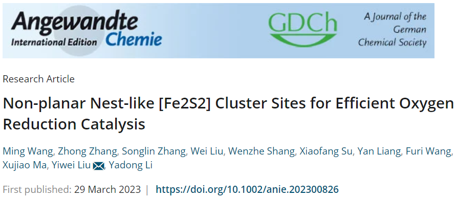 Angew.：非平面巢状[Fe2S2]团簇位点实现高效ORR