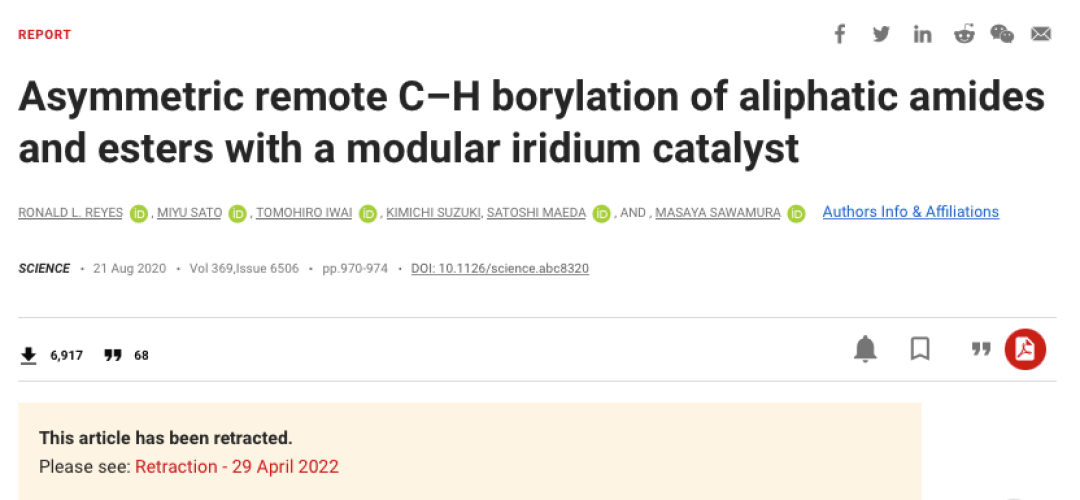 学生坑导师！Science被撤稿后，他再次背靠背撤稿两篇JACS！