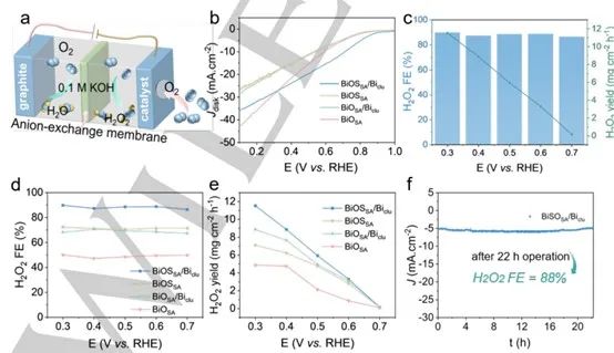 Angew.：原子分散铋活化铋纳米团簇位点促进电催化过氧化氢产生