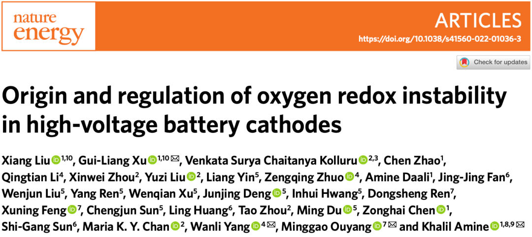 大牛合作最新Nature Energy：锂电新认识！