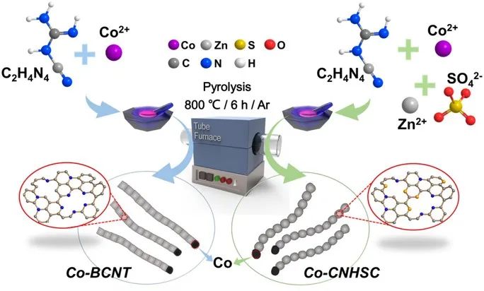 三单位联合Carbon Energy：氮/硫共掺杂碳纳米空心球链包封钴纳米颗粒用于高效氧电催化