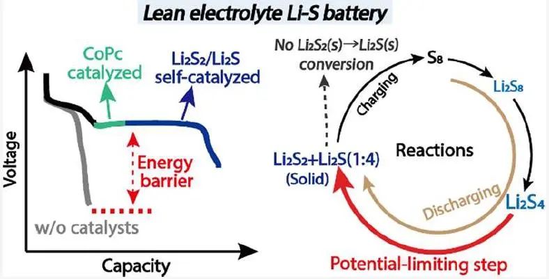 JACS：锂硫电池中电位限制步骤的识别与催化