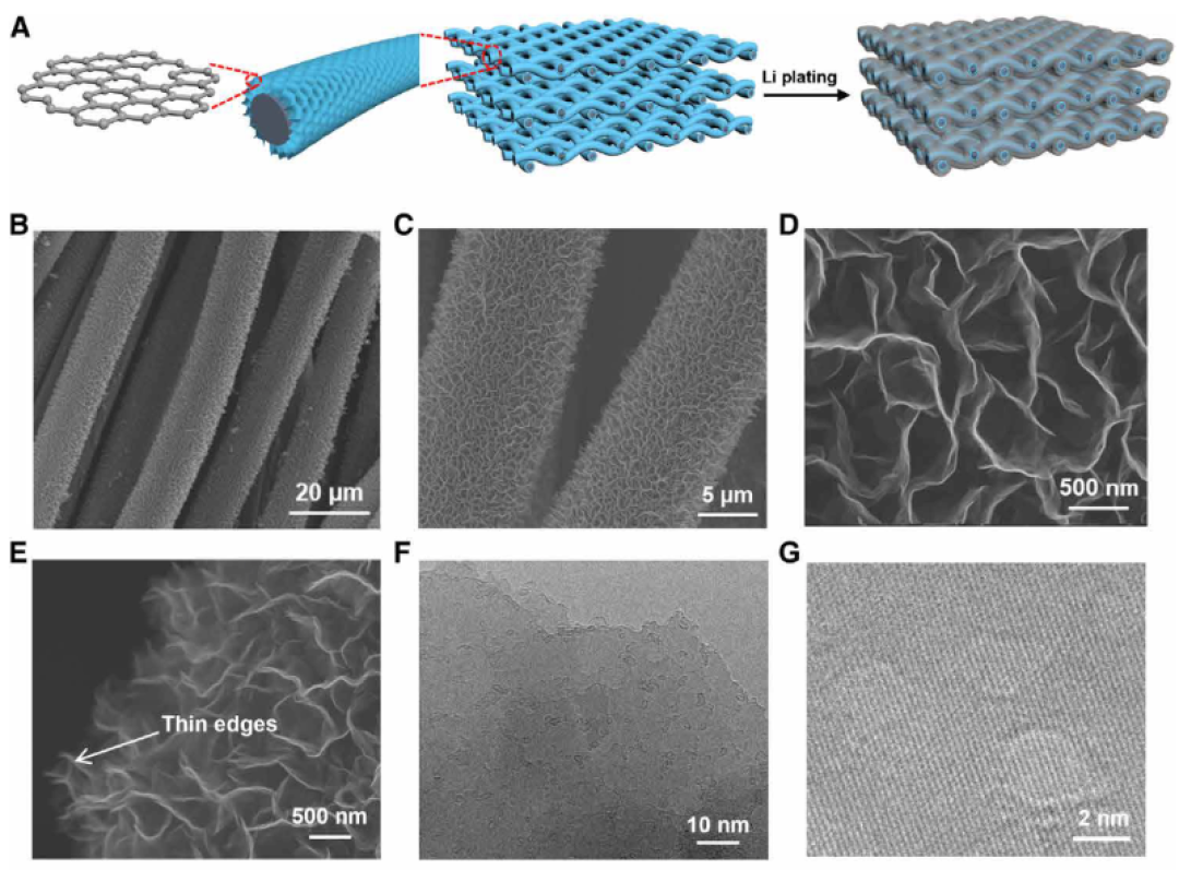 王大伟Science子刊：石墨烯阵列实现高面容量锂金属电池！
