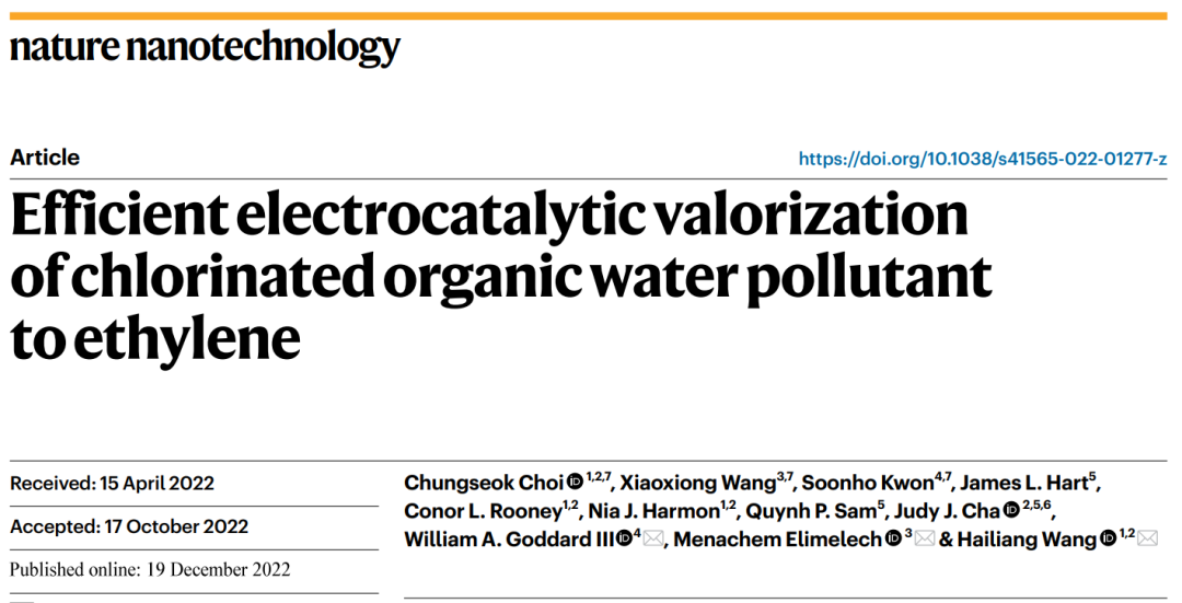 投稿到接收仅半年！耶鲁大学王海梁团队，最新Nature Nanotechnology！