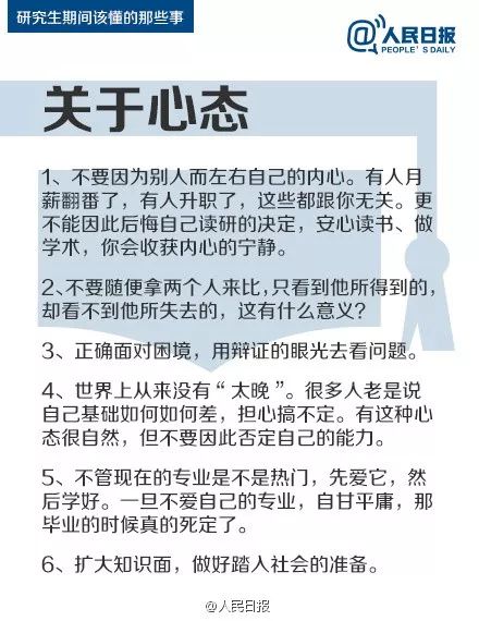 人民日报：研究生期间该懂的47件事