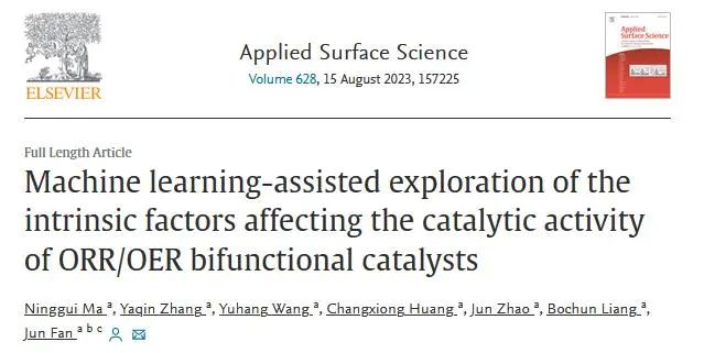 【纯计算】Appl. Surf. Sci.：机器学习辅助探索影响ORR/OER双功能催化剂催化活性的内在因素