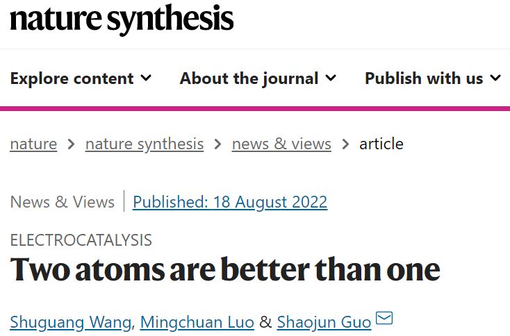 张新波团队最新Nature Synthesis！郭少军教授点评