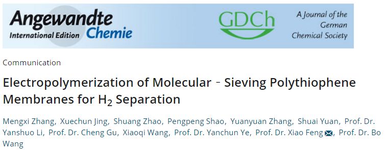 【顶刊】北理工冯霄Angew. Chem. | 电聚合“刚柔并济”氢气分离膜