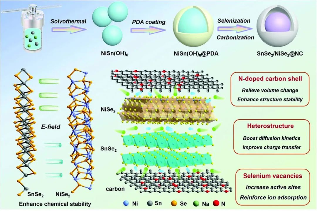 徐立强/周国伟/何妍妍AEM：核壳异质结构协同硒空位工程实现超稳定储钠