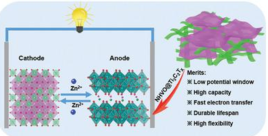 AFM：基于Ti3C2Tx-MXene纳米片和水合钒酸铵纳米带的无锌负极