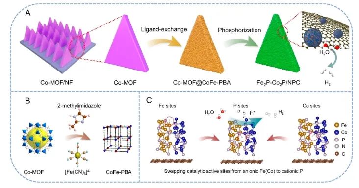 云南大学ACS Nano：Fe2P-Co2P异质结构立大功，助力构建高效耐用阴离子交换膜水电解槽