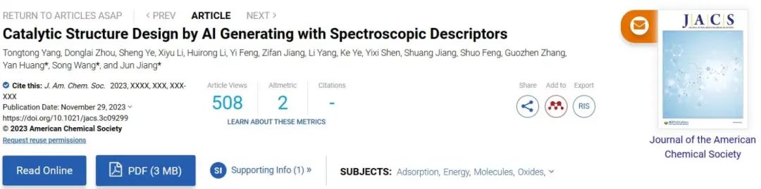 【CP2K+机器学习】纯计算-JACS：基于光谱描述符由AI生成催化结构