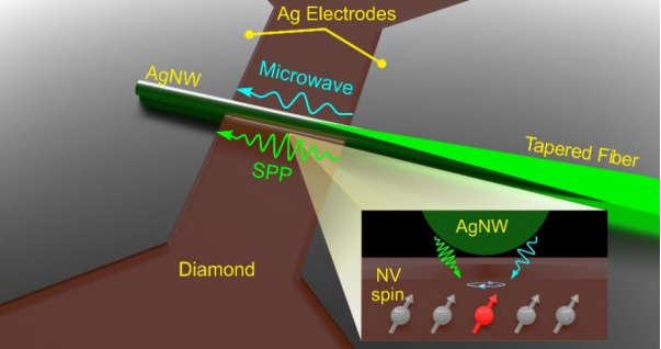 中国科学技术大学陈向东团队Nano Lett. | 金属纳米线用于固态自旋的光电集成操控