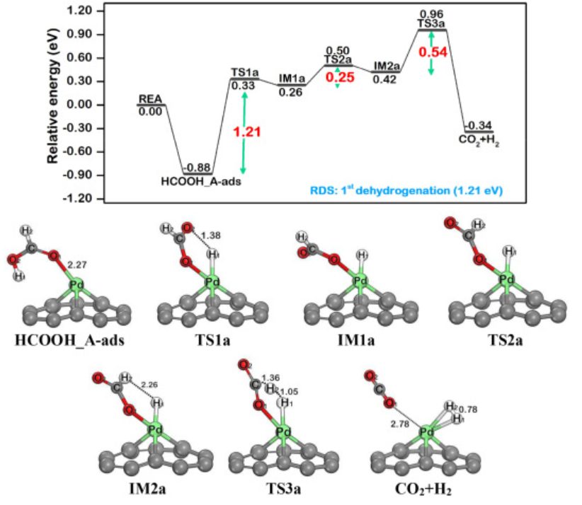 【纯计算】Int. J. Hydrogen Energ.：Pd@N-掺杂石墨烯上甲酸催化制氢的机理研究