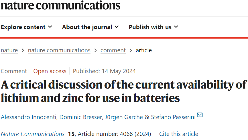 最新Nature子刊：锌电池，未必就比锂电池强！