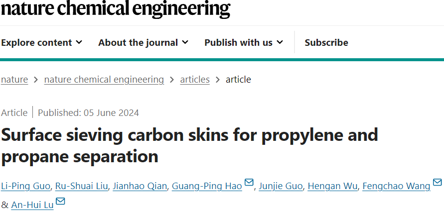 大连理工 [国家杰青]团队 &中科大，最新Nature chemical engineering!