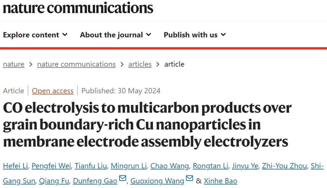 大连化物所汪国雄&高敦峰，最新Nature子刊！