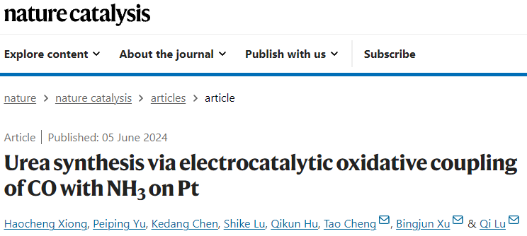 清华大学/北京大学/苏州大学，三校联手重磅Nature Catalysis！