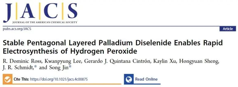 ​JACS: 计算+实验！证实五边形层状PdSe2能够快速电合成H2O2