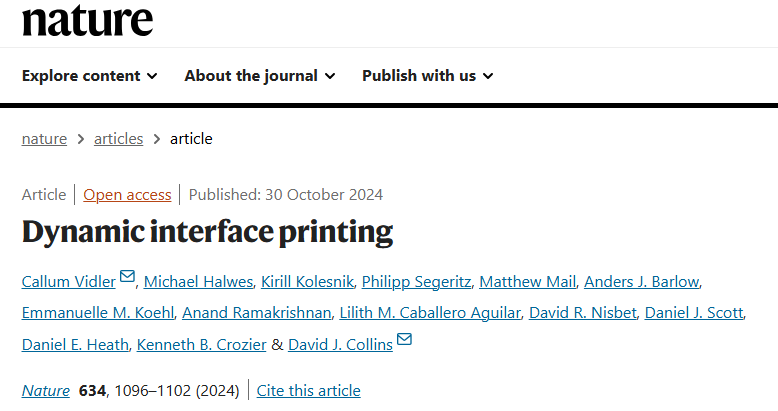 重磅！3D打印，再登顶Nature！