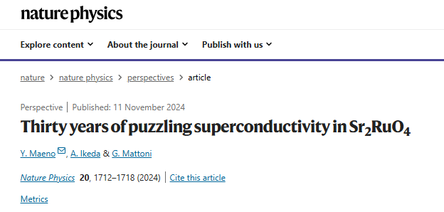 困扰超导材料界30年！这种材料，新发Nature Physics！