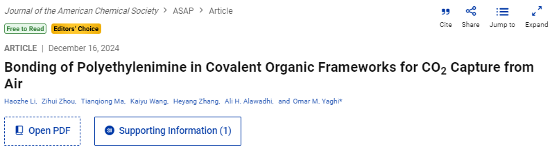 大佬！他，MOF/COF鼻祖，被引25W+，H因子191，手握30篇Nature/Science，再发JACS！